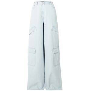 Versace High Rise Wide Leg Blue Cargo Denim Jeans Size 25